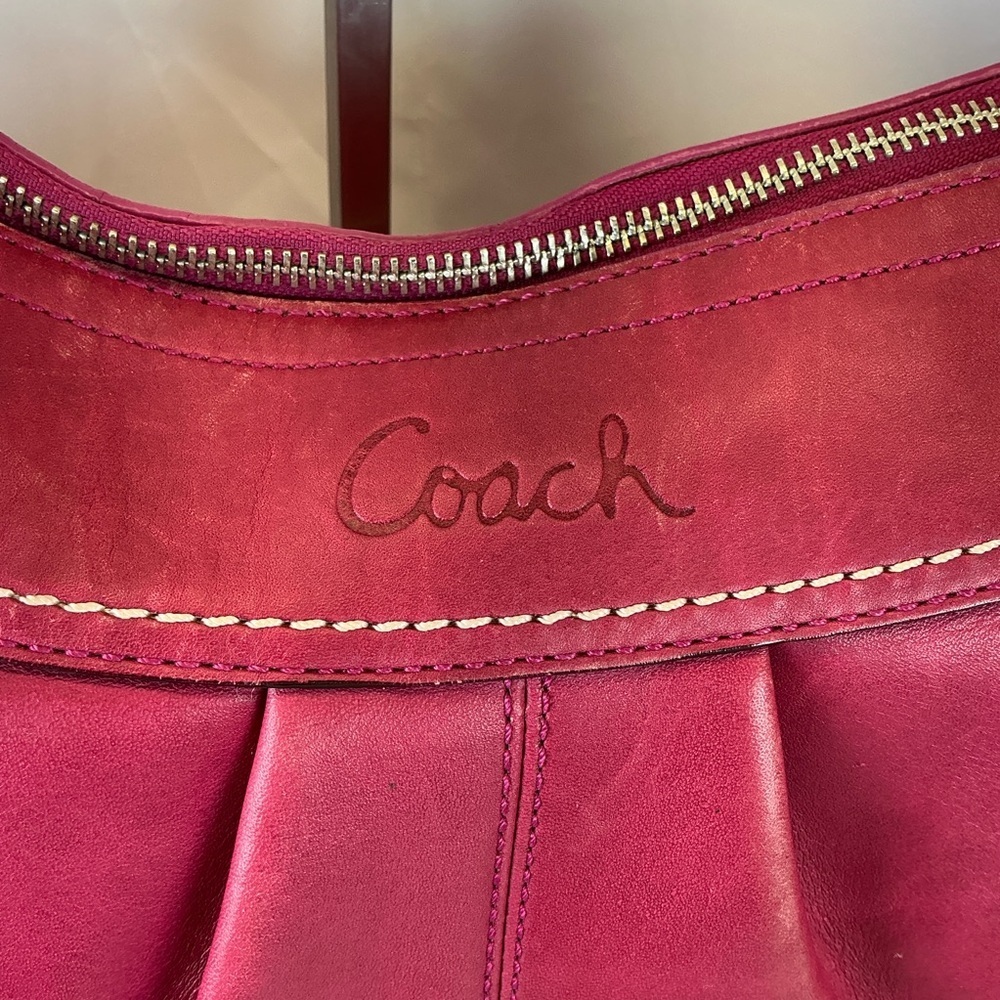 バッグ COACH Soho Pleated Pink Leather Bag Y2K Coach Y2k Xl Soho Pleated Pink Fuchsia Leather Hobo H… - Gem